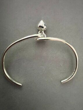 Sterling Silver Cuff Bracelet with Heart